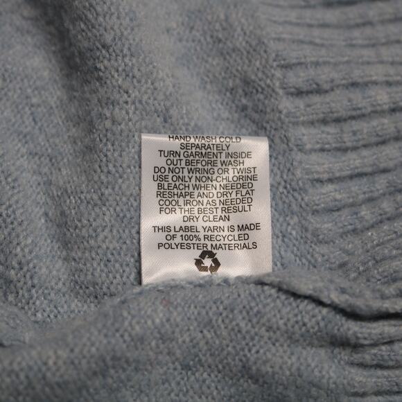 Pink Rose Light Blue Quarter Zip Sweater Vest Ribbed Collar Knit Top Size M - Picture 13 of 15